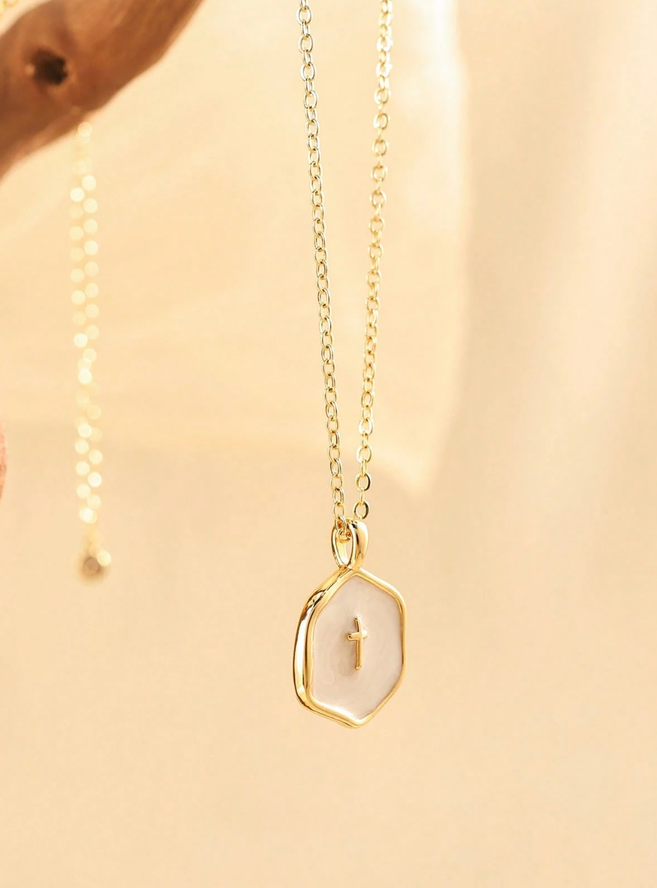 Petite Cross Necklace | Delicate 14K Gold/Silver-Plated Christian Pendant for Women