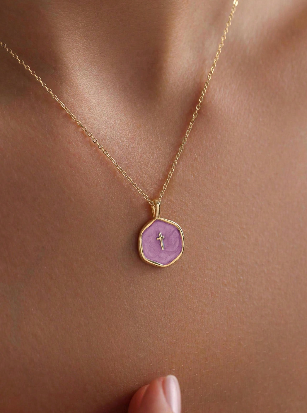 Petite Cross Necklace | Delicate 14K Gold/Silver-Plated Christian Pendant for Women