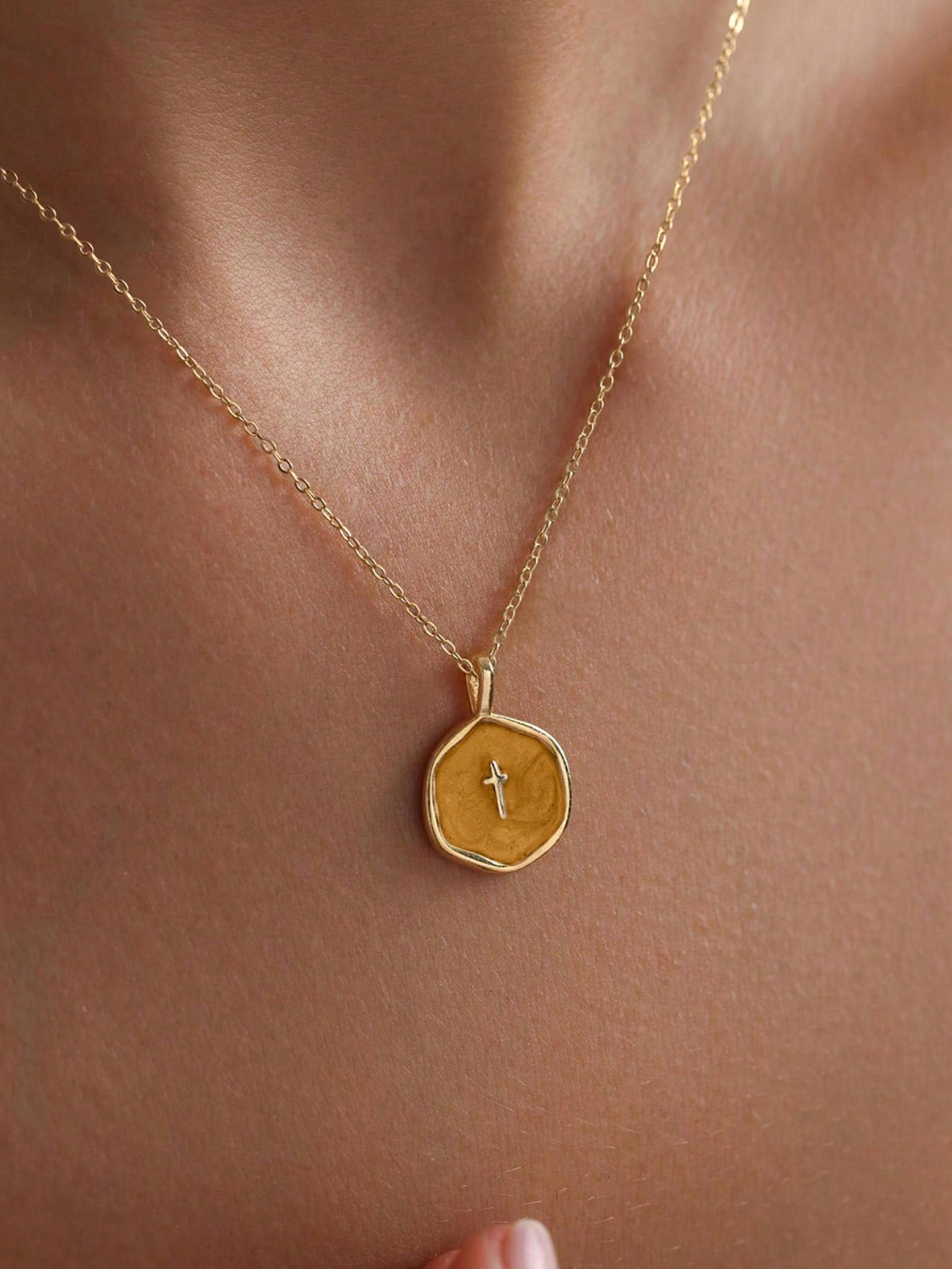 Petite Cross Necklace | Delicate 14K Gold/Silver-Plated Christian Pendant for Women